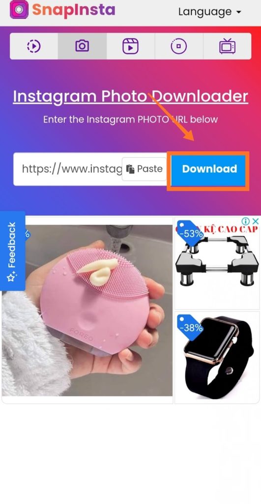 How to get Instagram photos unlimited with Instagram downloader SnapInsta 4