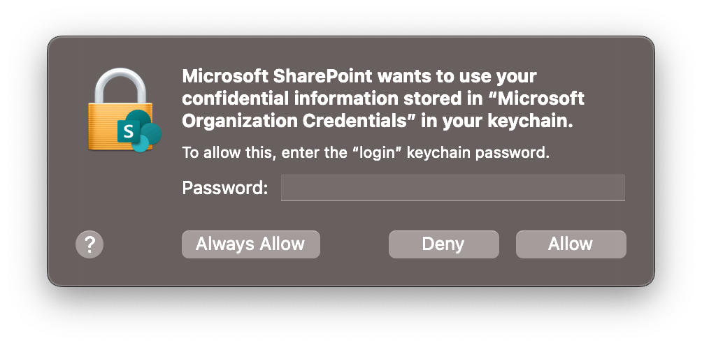 Fix 'Microsoft SharePoint Wants to Use Your Confidential Information' Prompt on Mac - Comprehensive Guide
